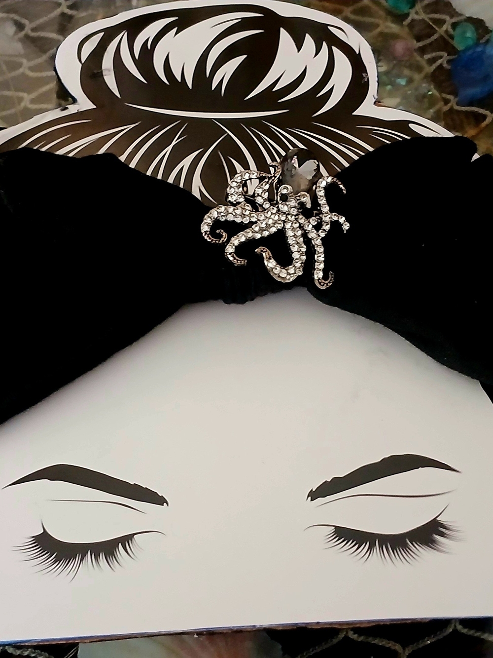 Crystal Octopus Black Headband - Unbranded